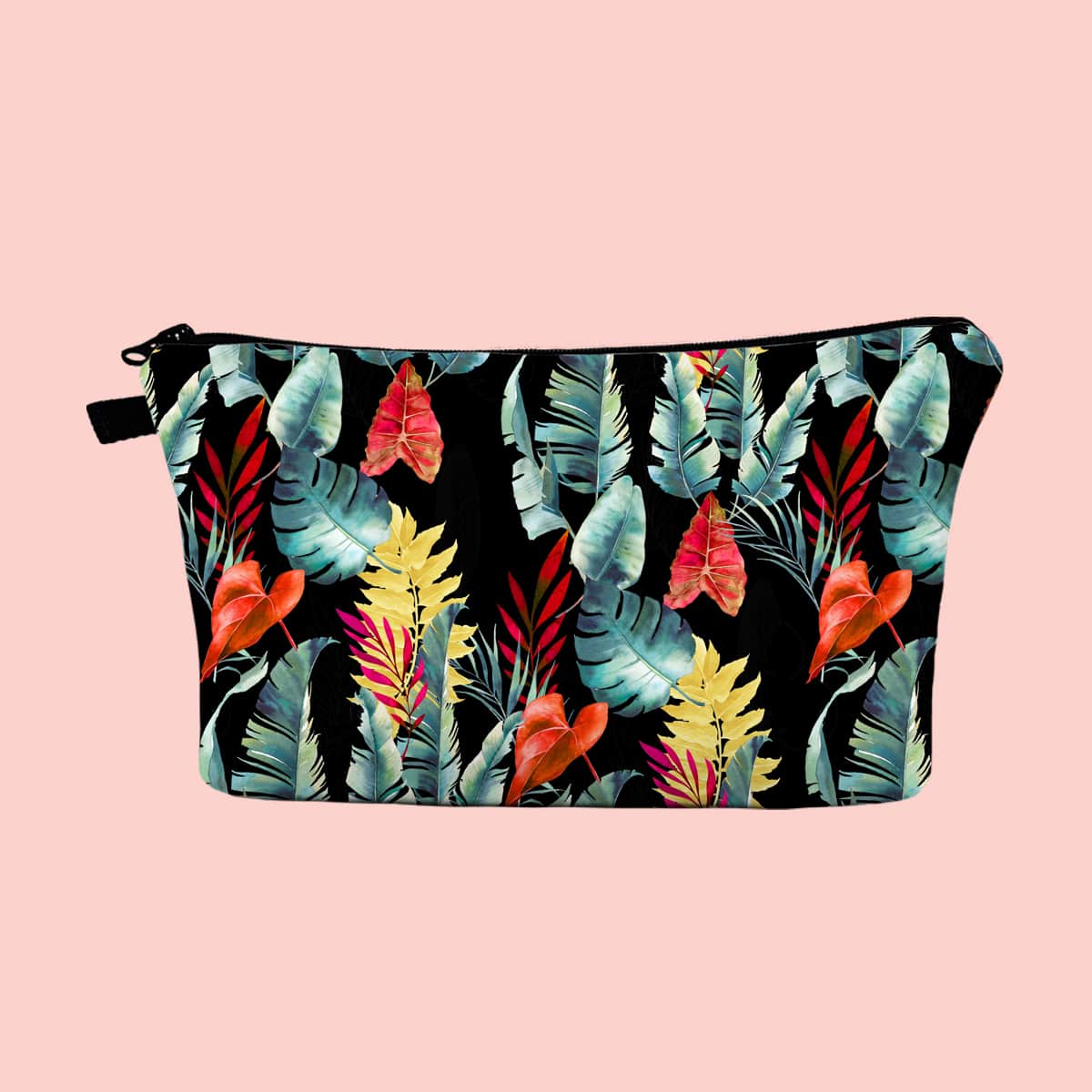 

Leaf Print Makeup Bag, Multicolor