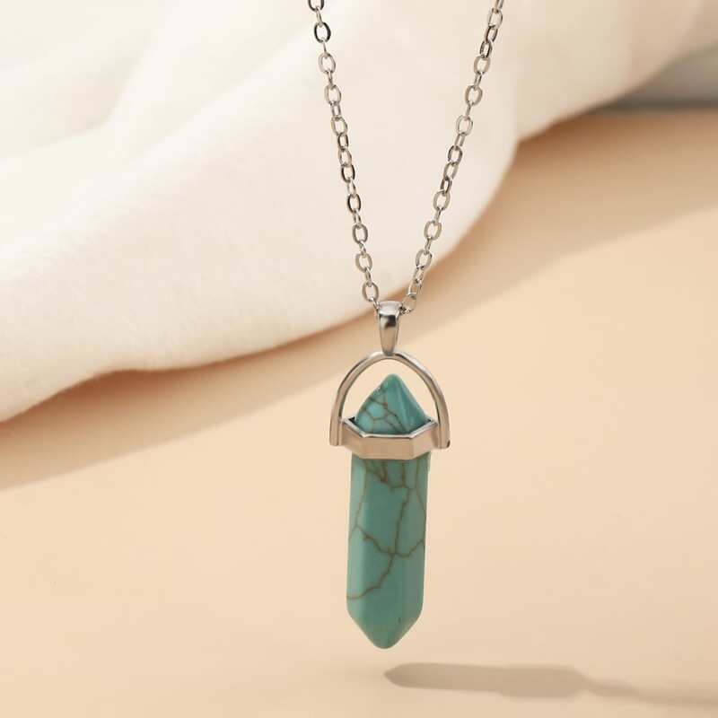 

Crystal Pendant Necklace, Blue