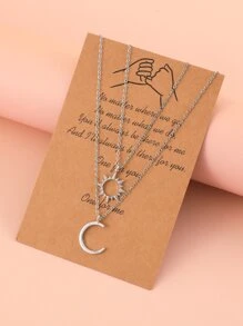 2 miếng dây chuyền mặt trăng - Bạc - Xem 1