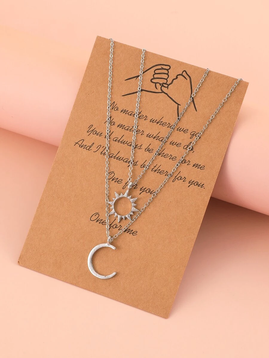 2 miếng dây chuyền mặt trăng - Bạc - Xem 1