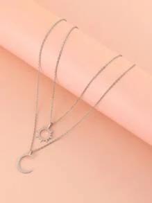 2 miếng dây chuyền mặt trăng - Bạc - Xem 3