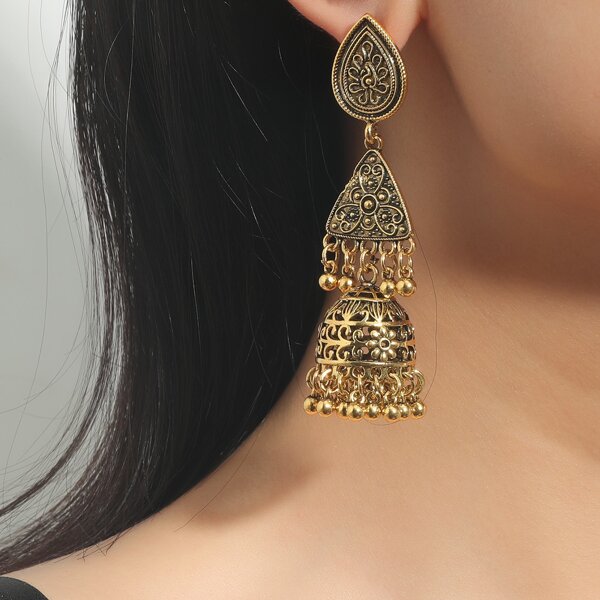 

Jhumka Drop Earrings, Gold