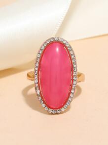 水鑽幾何裝飾戒指 - 粉色 - 查看 2