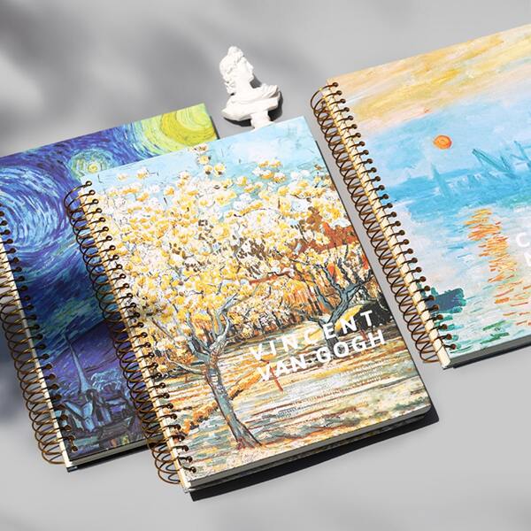 

1pc Oil Painting Pattern Cover Random Spiral Notebook, Multicolor