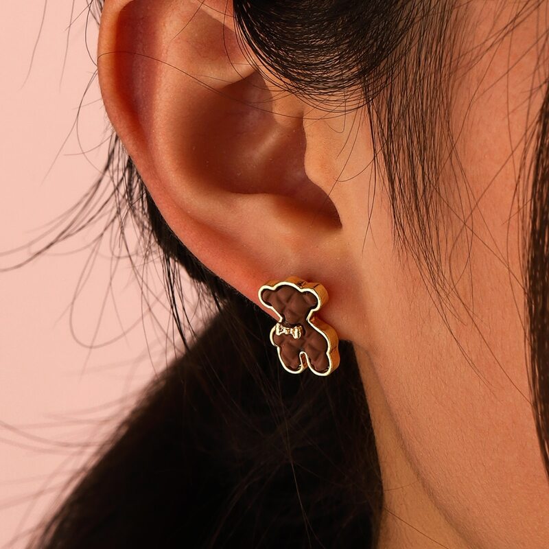 

Bear Stud Earrings, Gold