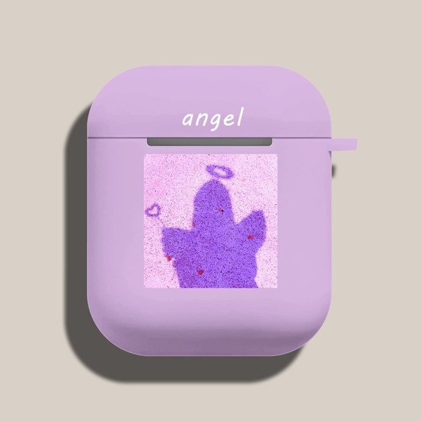 

Angel Print Case For Airpods, Purple