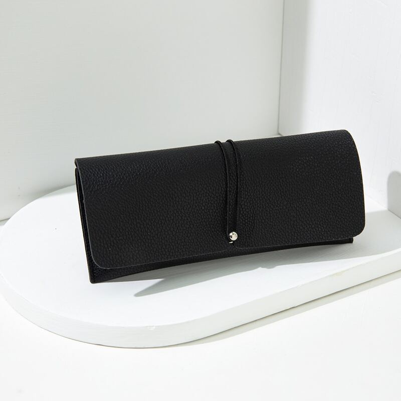 

Solid PU Leather Glasses Case, Black
