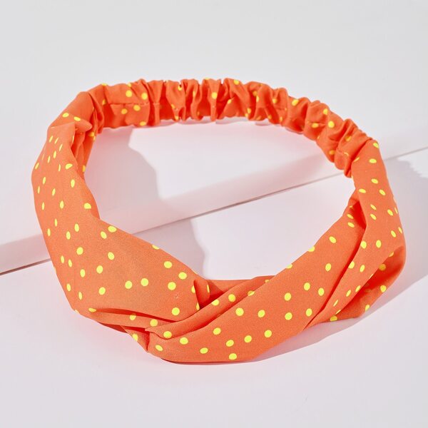 

Polka Dot Hair Band, Coral orange