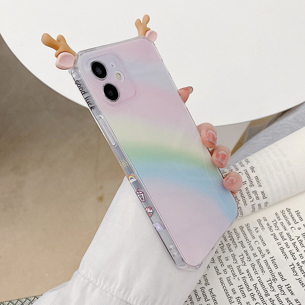 

Ombre Phone Case With Deer Ear Decor, Multicolor
