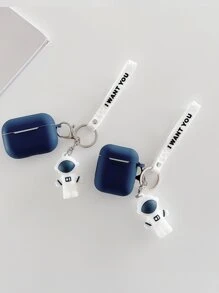 Vỏ rắn tương thích với Airpods có mặt dây chuyền phi hành gia - Xanh đậm - Xem 2