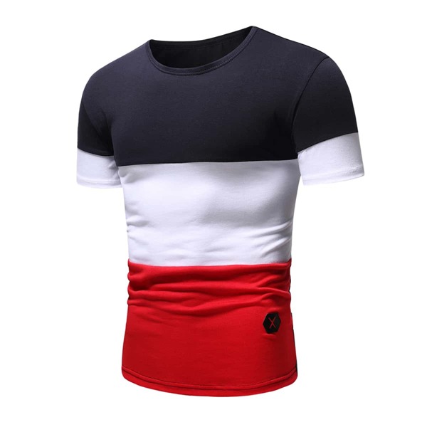 

Men Cut And Sew Short Sleeve Tee, Multicolor