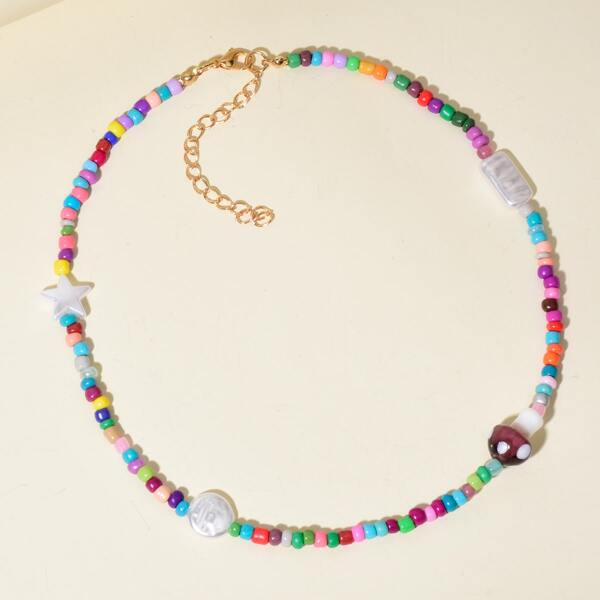 

Colorful Beaded Necklace, Multicolor