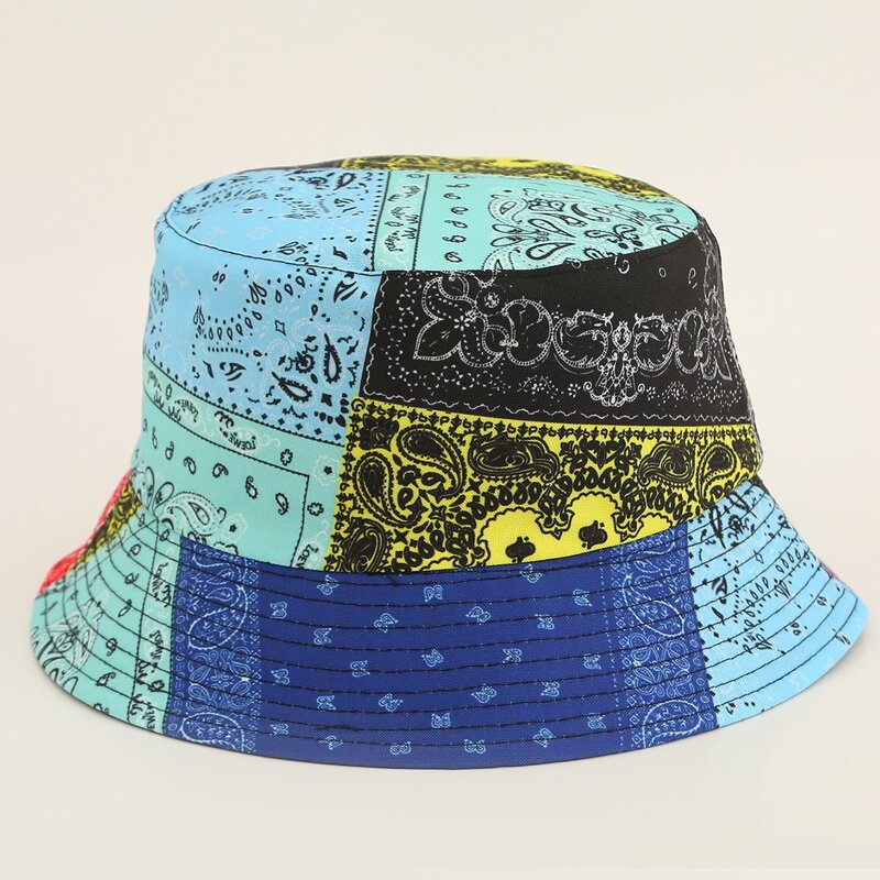 

Guys Paisley Print Patchwork Bucket Hat, Multicolor