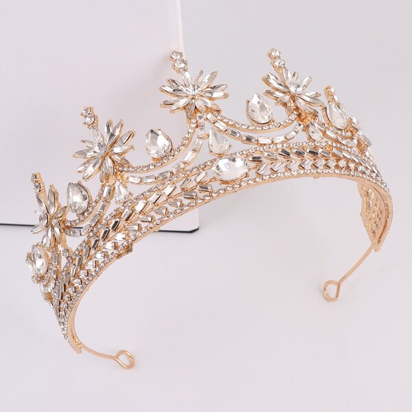 

Rhinestone Crown Design Headband, Gold