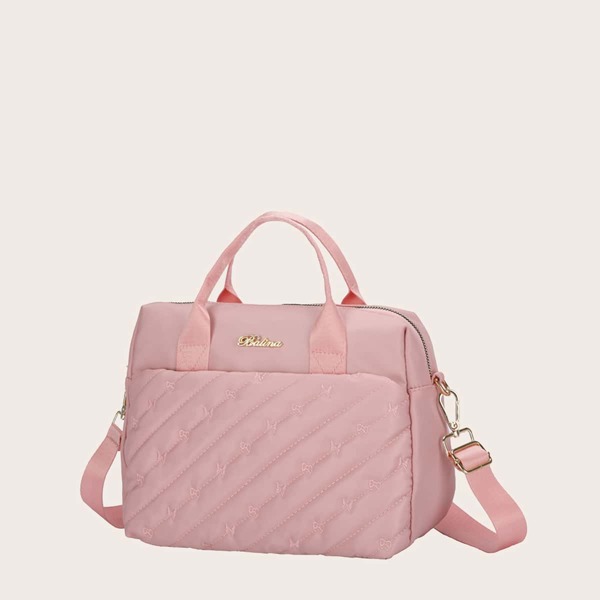 

Embroidery Detail Tote Bag, Pink
