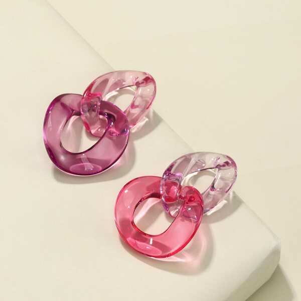 

Chain Design Earrings, Multicolor