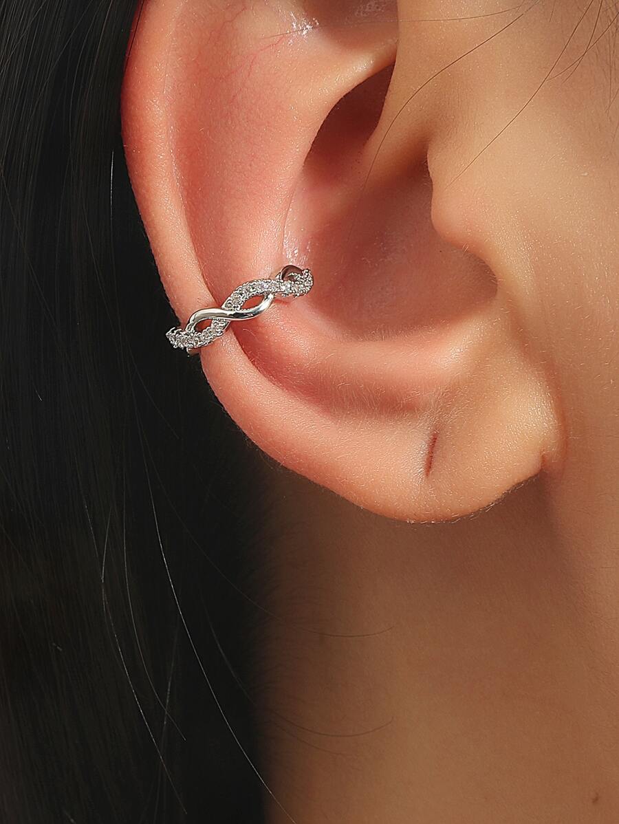 1 Miếng Vòng bít tai Khối Zirconia  Trang trí - Bạc - Xem 1