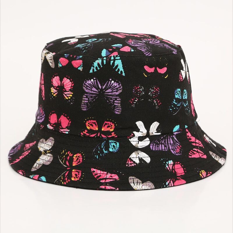 

Guys Butterfly Print Bucket Hat, Black