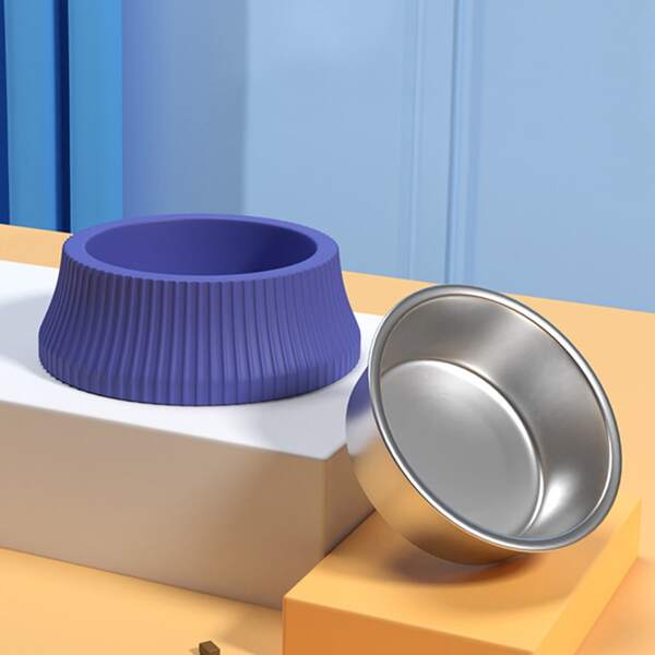 

1pc Stainless Steel Pet Bowl, Purple