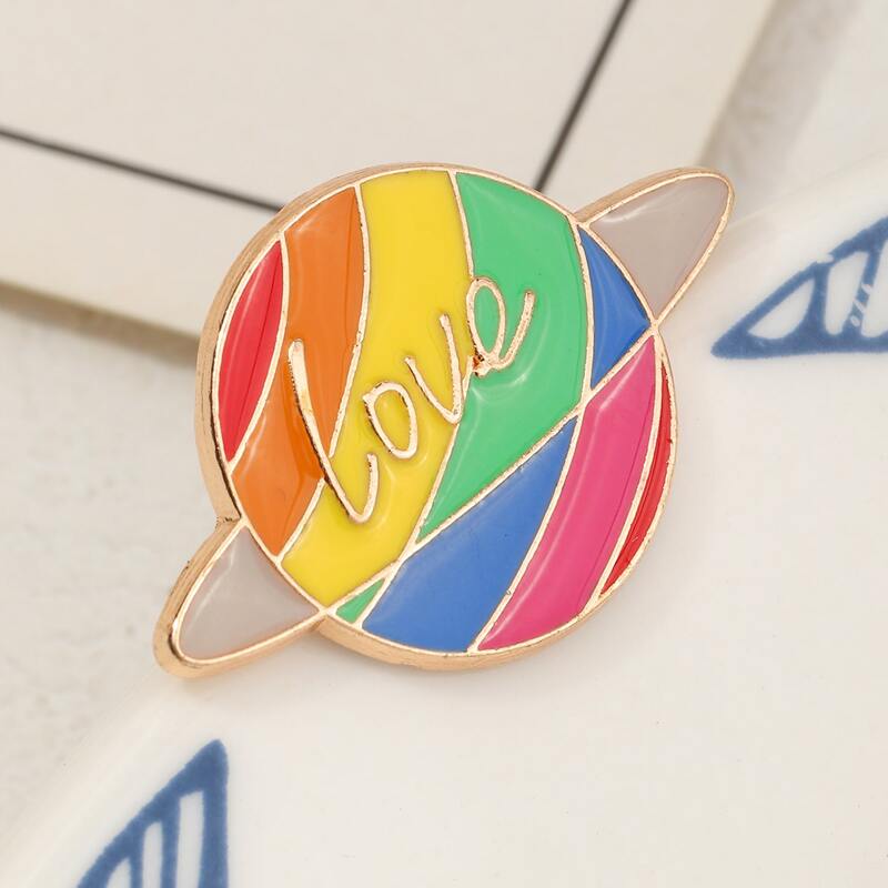 

1pc LGBT Rainbow Brooch, Multicolor