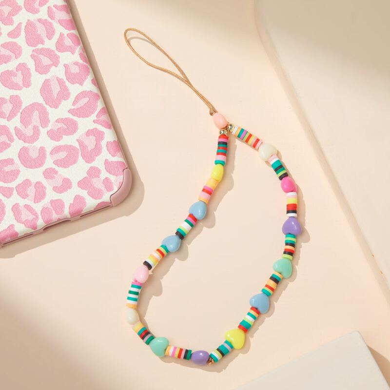 

Multicolored Heart Decor Bag Charm, Multicolor
