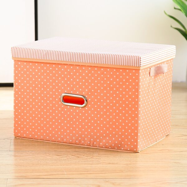 

Polka Dot Pattern Storage Box, Pink