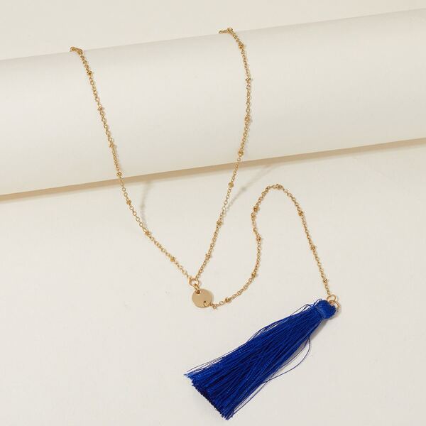 

Tassel Charm Y Lariat Necklace, Gold