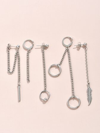 أقراط زخارف سلسلة 5 قطع