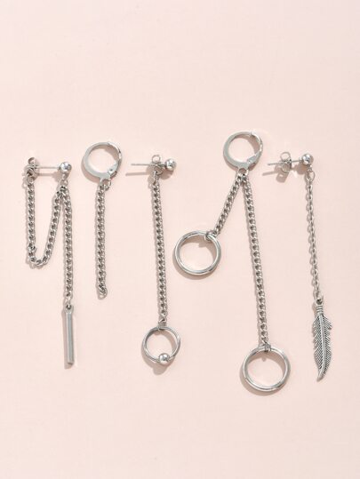 أقراط زخارف سلسلة 5 قطع