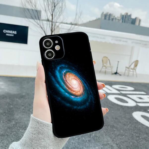 

Galaxy Print Phone Case, Black