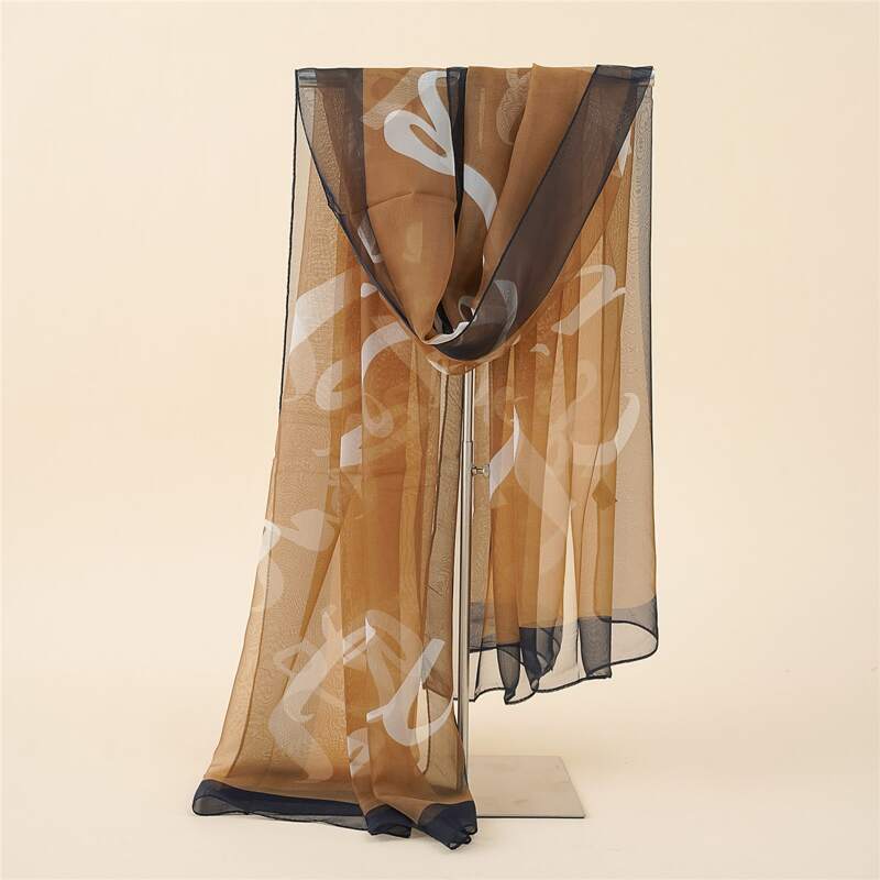 

Letter Graphic Scarf, Brown
