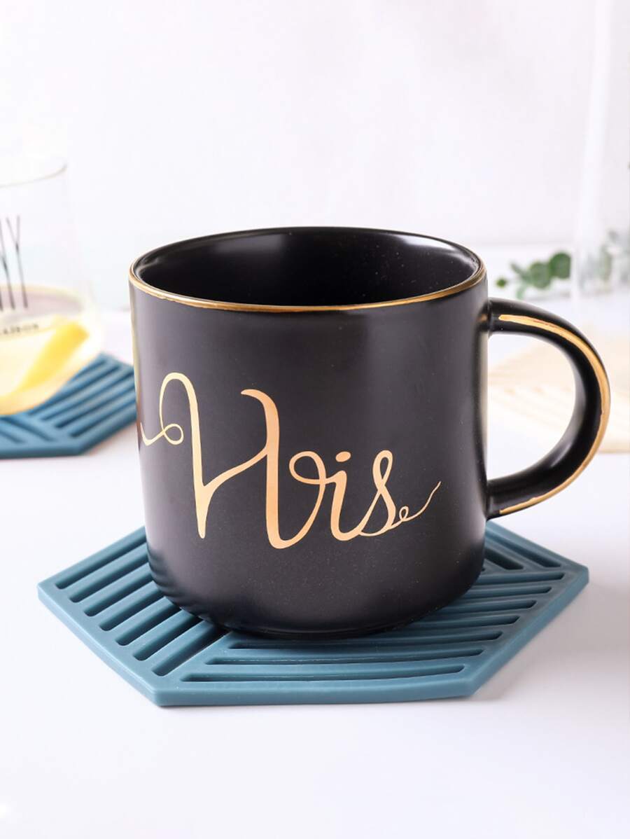 1pc Hollow Hexagon Coaster - Blue - View 1