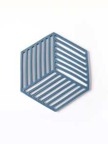1pc Hollow Hexagon Coaster - Blue - View 4