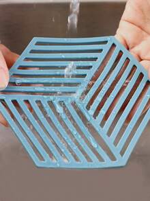 1pc Hollow Hexagon Coaster - Blue - View 5