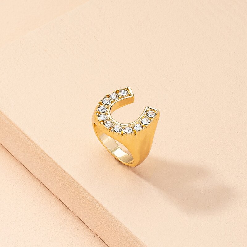 

Rhinestone Decor Ring, Gold