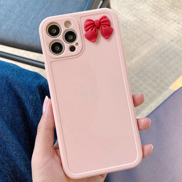 

3D Bowknot Decor Phone Case, Red