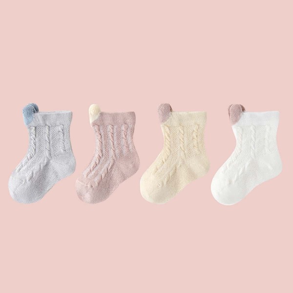 

4pairs Baby Breathable Socks, Multicolor