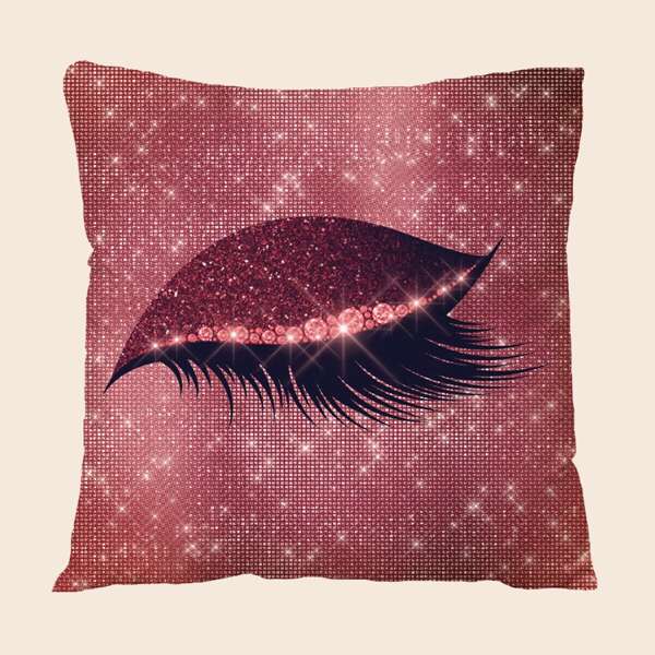 

Eyelash Print Cushion Cover Without Filler, Multicolor