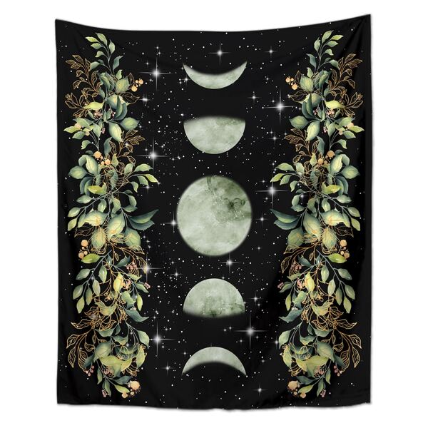 

Moon & Flower Print Tapestry, Multicolor