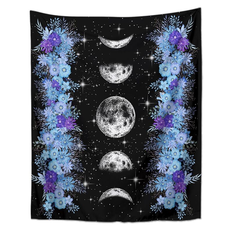 

Moon & Flower Print Tapestry, Multicolor