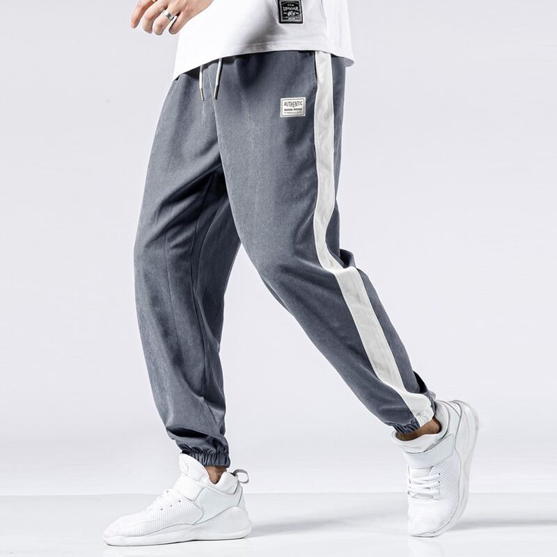 

Guys Contrast Panel Letter Graphic Drawstring Pants, Navy blue