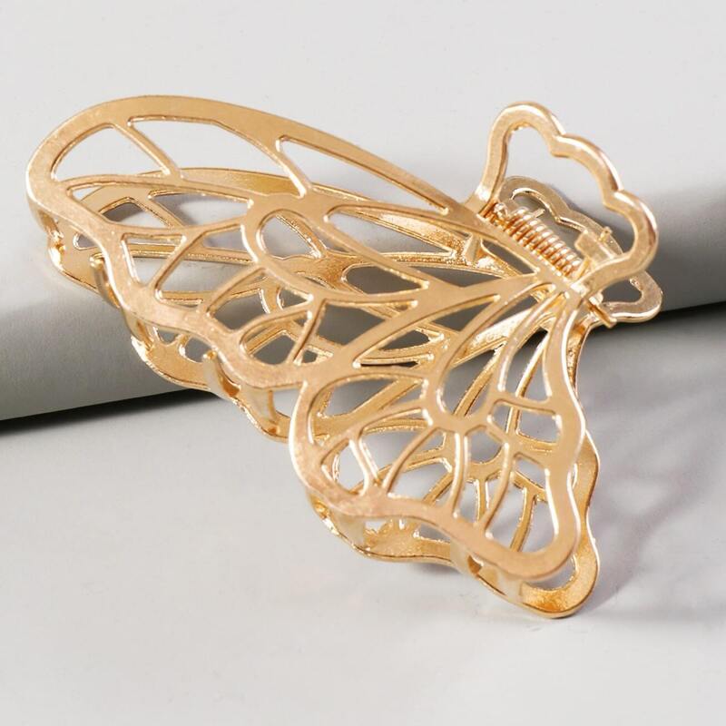 

1pc Butterfly Hair Claw, Gold