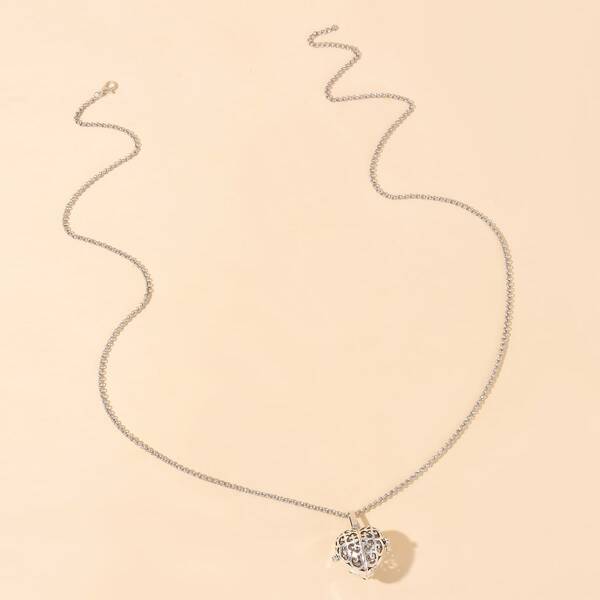 

Heart Charm Necklace, Silver