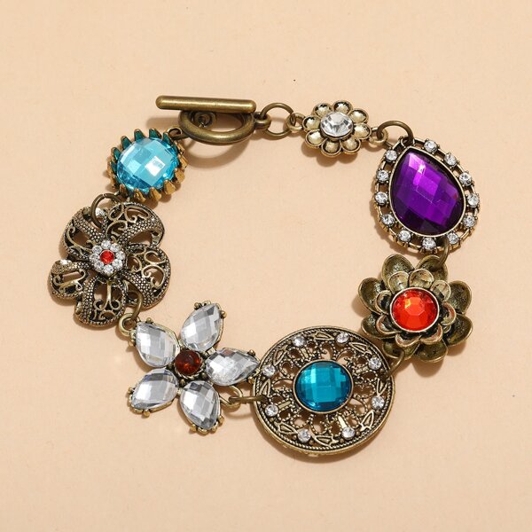 

Gemstone Decor Bracelet, Multicolor
