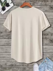 Manfinity Homme Tops Nam màu trơn Giải trí - Màu Khaki - Xem 2
