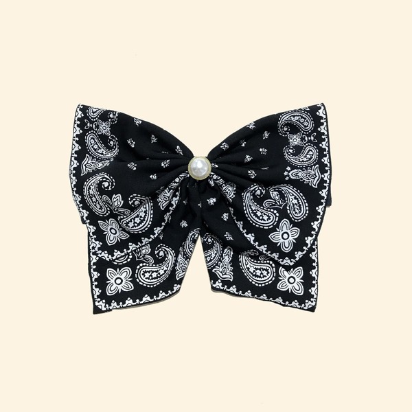 

Girls Bow Knot Hair Clip, Black and white