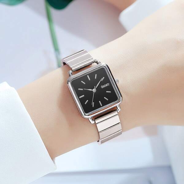 

Silver Strap Square Pointer Quartz Watch