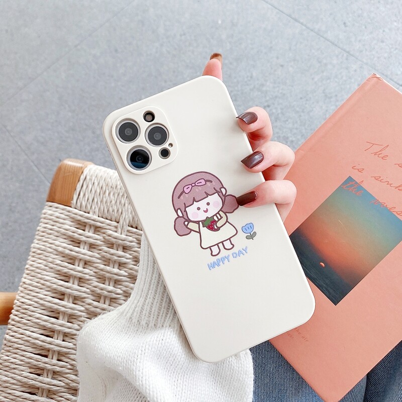 

Cartoon Girl Phone Case, Beige