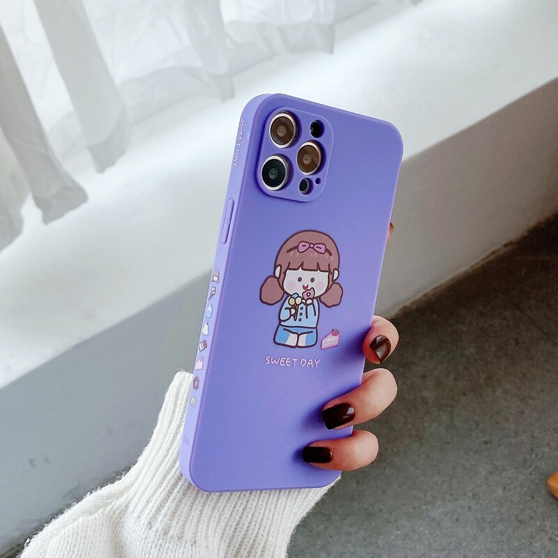 

Cartoon Girl Phone Case, Mauve purple