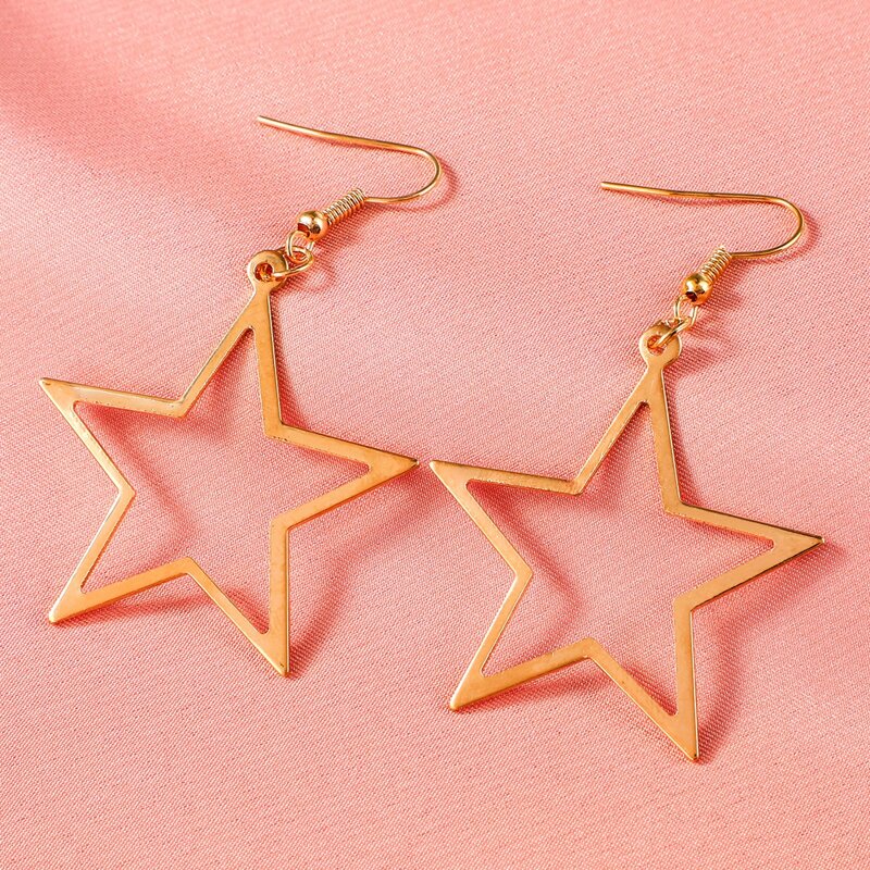 

Star Drop Earrings, Gold